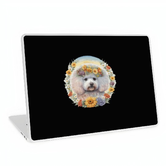 Cute Bichon Frise Sunflower Dog Breed Pet Puppy Laptop Skins