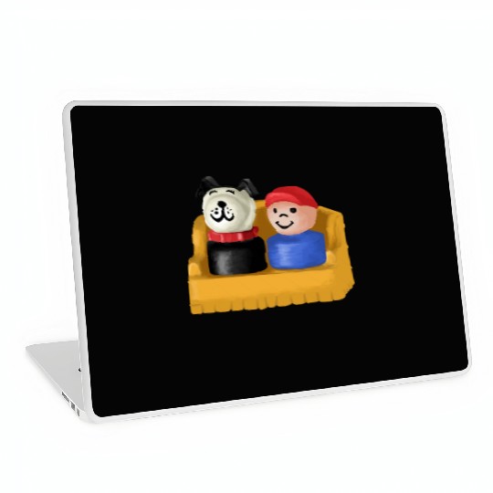 Little People Boy And His Dog Painting Laptop Skins
