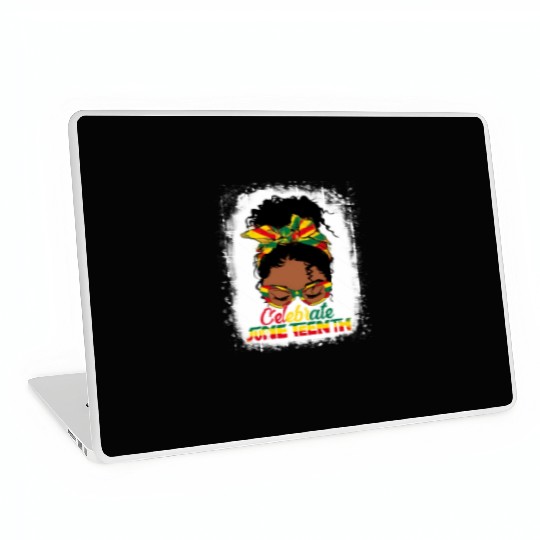 Black Messy Bun Juneteenth Celebrate Indepedence Laptop Skins