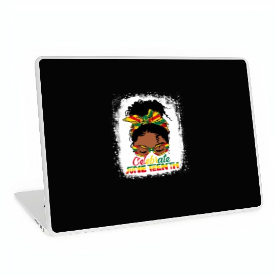 Black Messy Bun Juneteenth Celebrate Indepedence Laptop Skins
