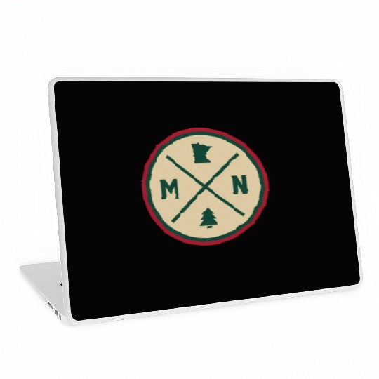 Minnesota Mn Circle Patch Red And Green Laptop Skins