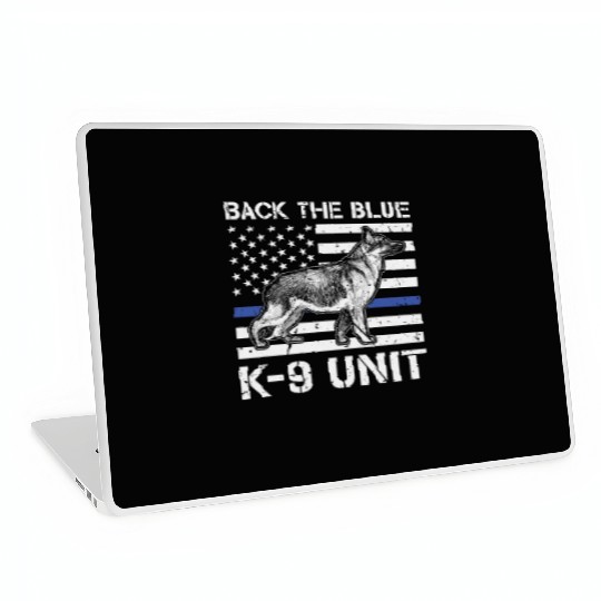 German Shepherd Back The Blue K-9 Unit Police Dogs Laptop Skins
