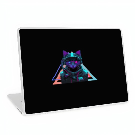 Cyberpunk cat Laptop Skins