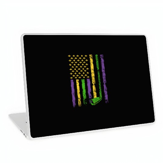 American Sports Flag Sporty Golf Club Mardi Gras Laptop Skins