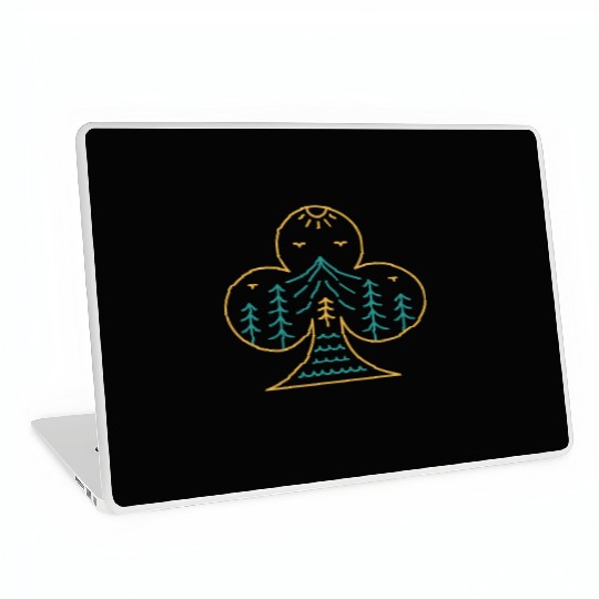 Playing Card Club Symbol Of Nature Laptop Skins