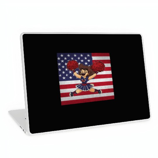 Cheerleading Cheerleader Us Flag Laptop Skins