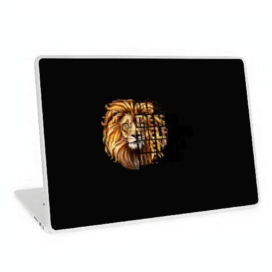 Dad the Man the Legend Leopard Lion Png Laptop Skins