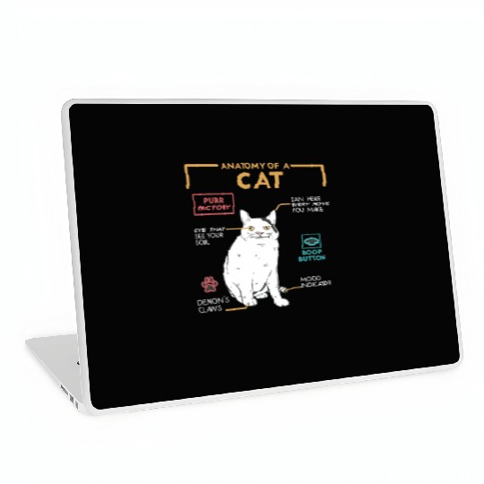 Funny Weird Cat Meme Smiling Anatomy of A Cat Laptop Skins