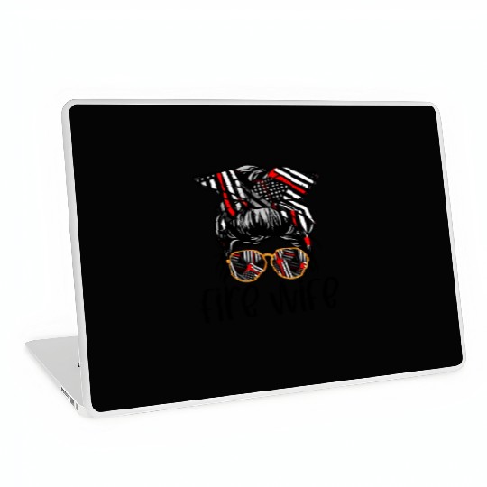 Firefighter Fireman Glasses Bandana Flag Laptop Skins
