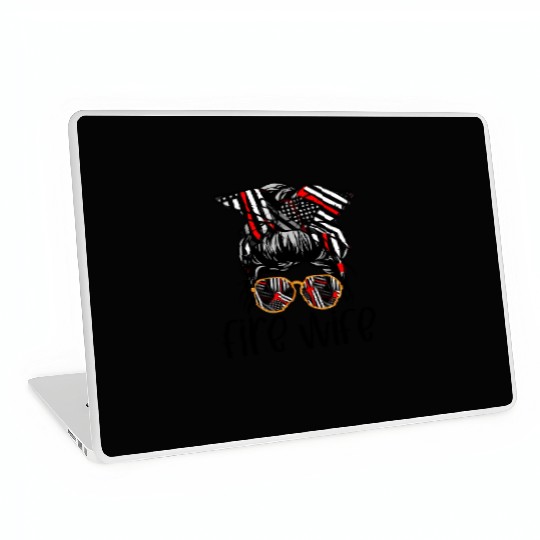 Firefighter Fireman Glasses Bandana Flag Laptop Skins