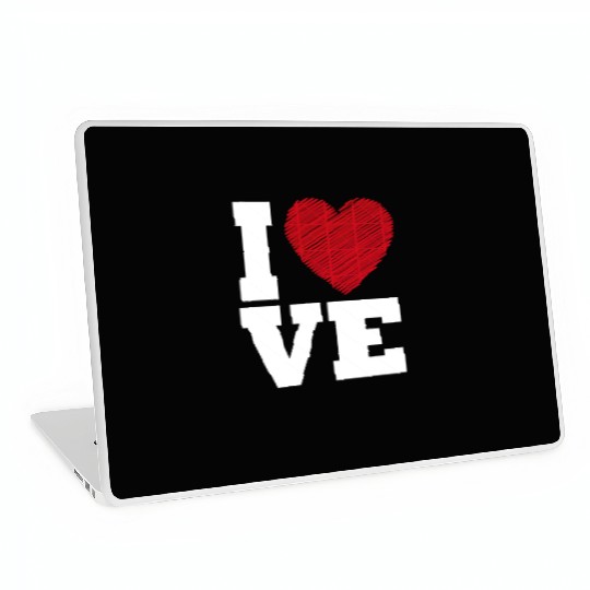 Love Heart Typography for Valentines Day Laptop Skins