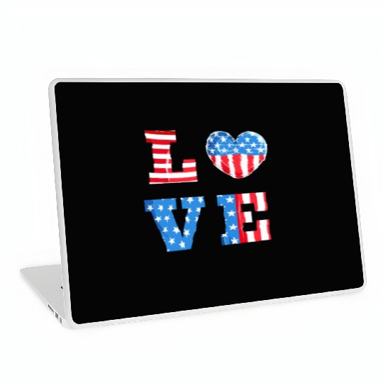 LOVE America Independence Day USA Patriots Laptop Skins