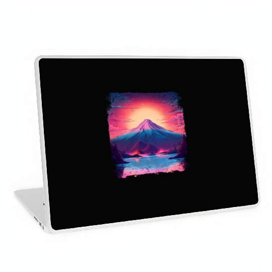 Mount Fuji Sight Aesthetic Japan Vaporwave Volcano Laptop Skins