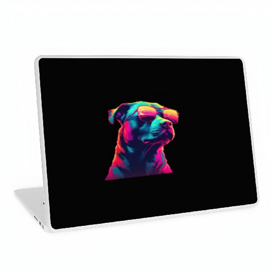 Retro Woof A Dog s Synthwave Adventure Laptop Skins