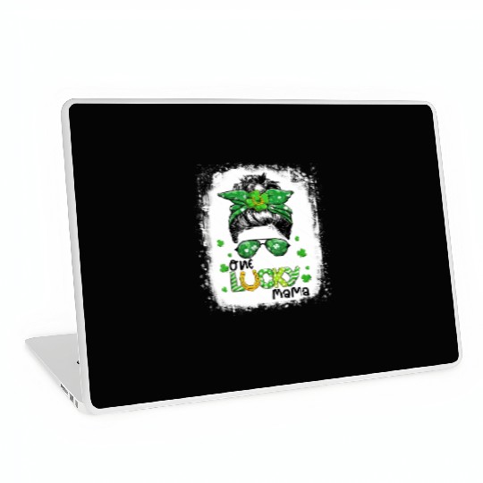 One Lucky Mama St Patric Day Mom Mother Shamrock Laptop Skins