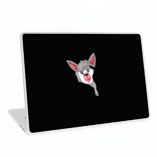 Funny llama in hands Laptop Skins
