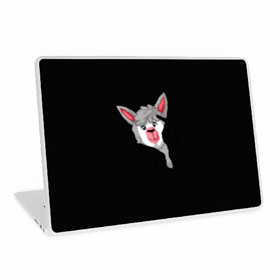 Funny llama in hands Laptop Skins