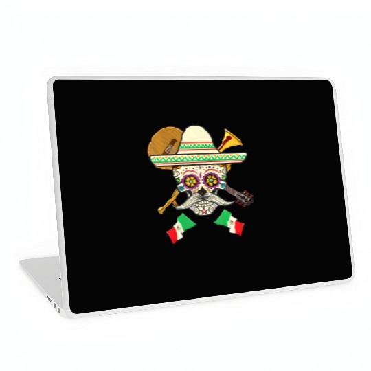 Sugar Skull Guitar & Sombrero Mexican Fiesta Laptop Skins