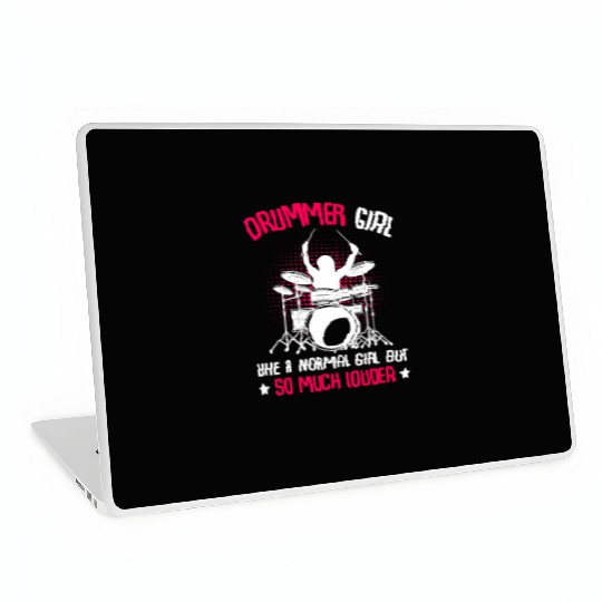 Drummer Girl Drumming Percussionist Drums Girls Laptop Skins