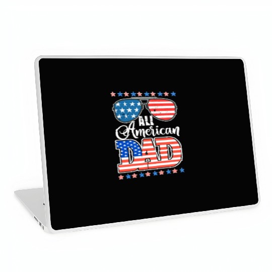 All American Dad Usa Sunglasses Flag Father's Day Laptop Skins