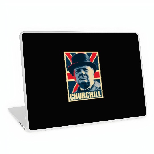 Winston Churhill Union Jack Propaganda Pop Art Laptop Skins