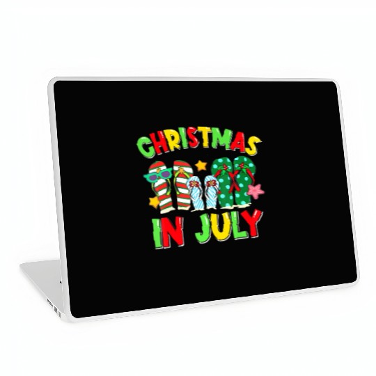 Christmas in July Flip Flops Summer Vacation Laptop Skins