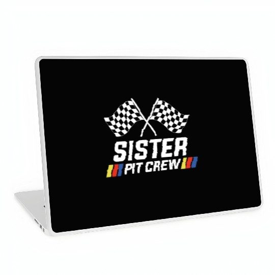 Pit Crew Sister Matching Racer Drag Racing Laptop Skins