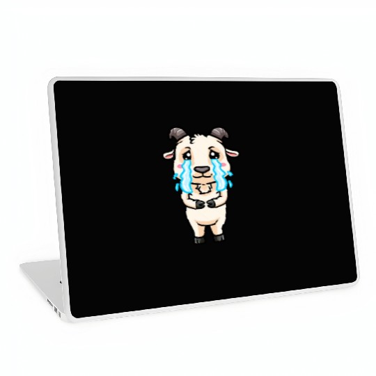 Goat Sad Crying Emoticon Laptop Skins