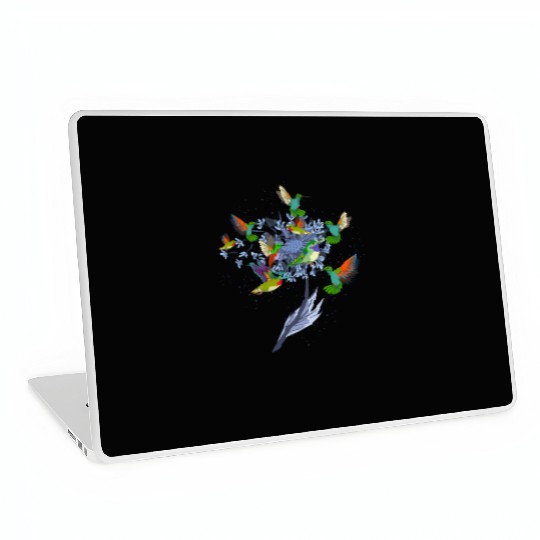 Pretty Nature Animal Flowers Bird Hummingbird Laptop Skins