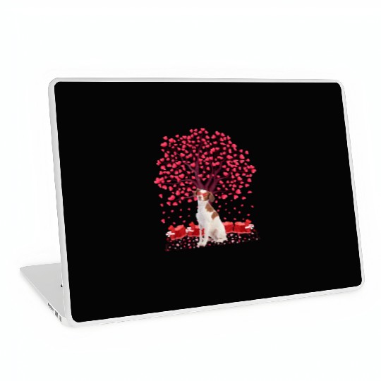 Heart Tree Brittany Spaniel Dog Valentine'S Day Laptop Skins