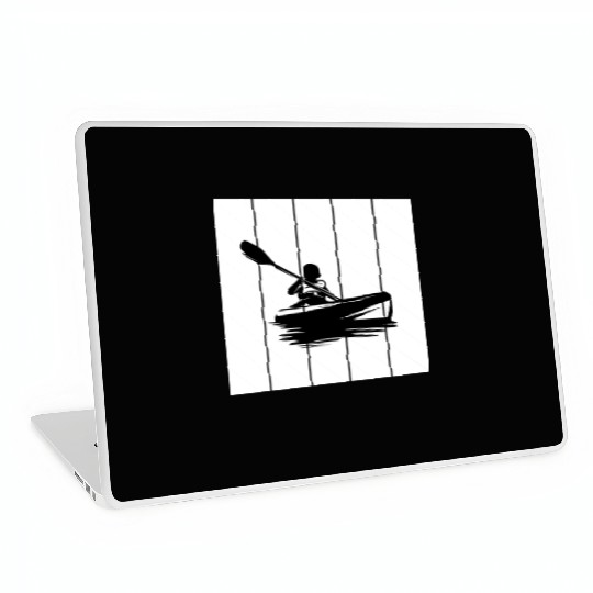 Man in a kayak boat rafting down a river Laptop Skins