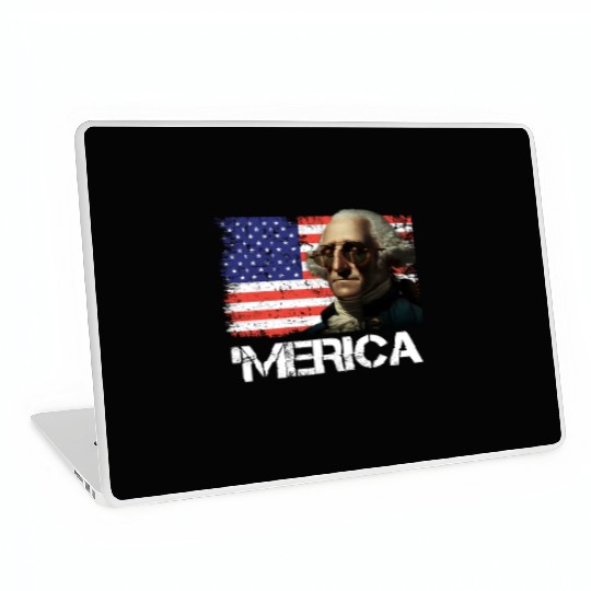 Merica George Washington Independence Day USA Laptop Skins