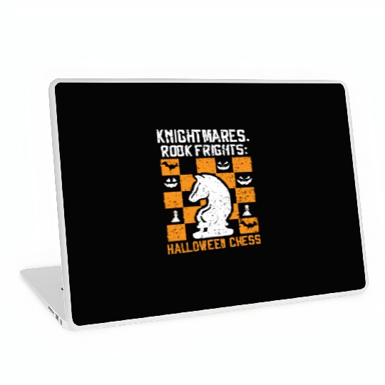 Chess Halloween Trick Or Treat Chess Board Game Laptop Skins