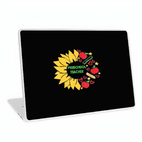 Preschool Teacher Sunflower Back To School Laptop Skins