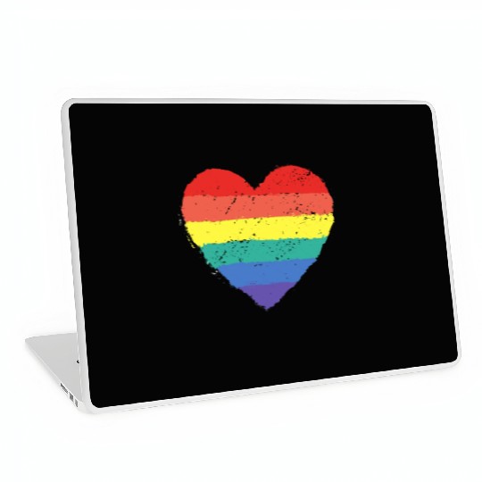 rainbow heart Laptop Skins