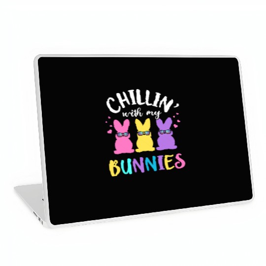 Chillin With My Bunnies Teacher Easter Laptop Skins
