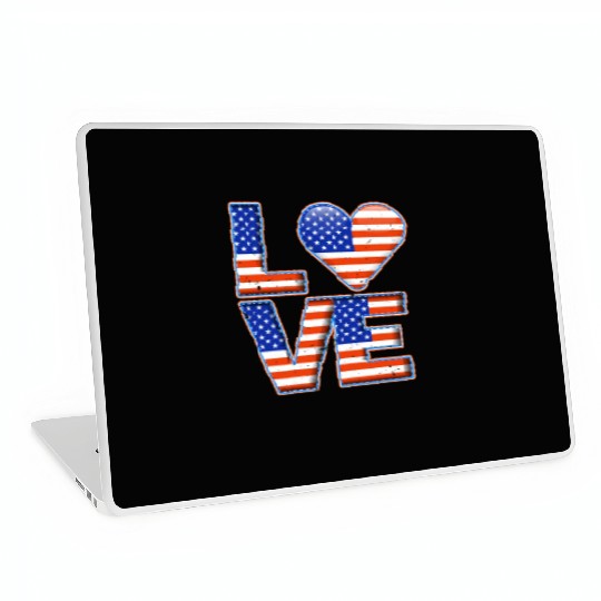 LOVE America Patriotism USA Independence Day Laptop Skins