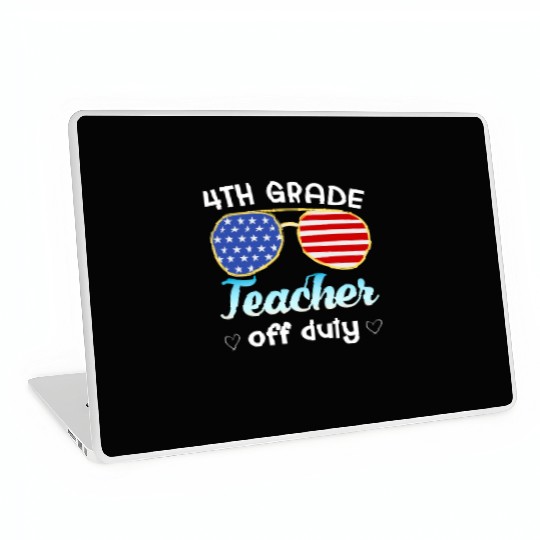 4th grade teacher off duty Laptop Skins