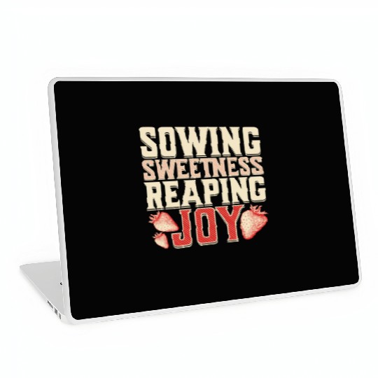 Strawberry Farmer, Sowing Sweetness Reaping Joy Laptop Skins