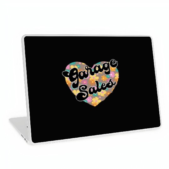 Garage Sales brown floral heart Laptop Skins