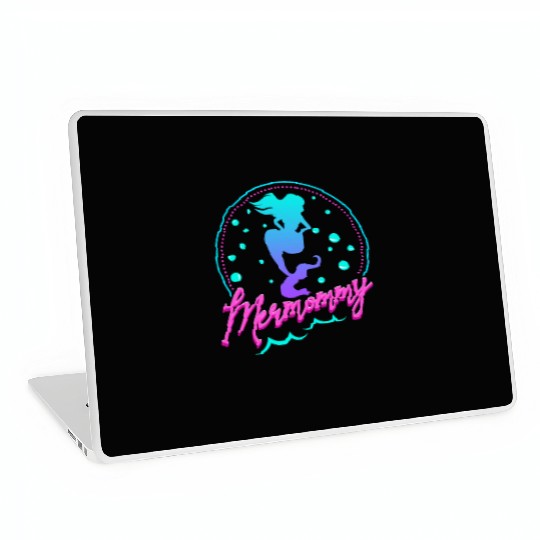 Mermommy Fantasy Sea Creature Silhouette Mermaid Laptop Skins