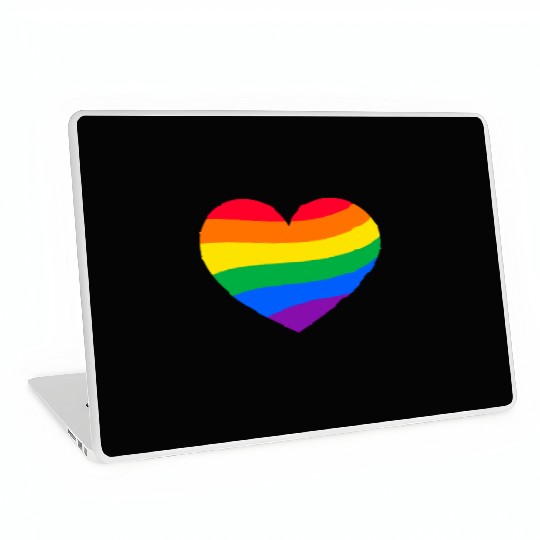 lgbt Gay Pride Rainbow Heart Laptop Skins