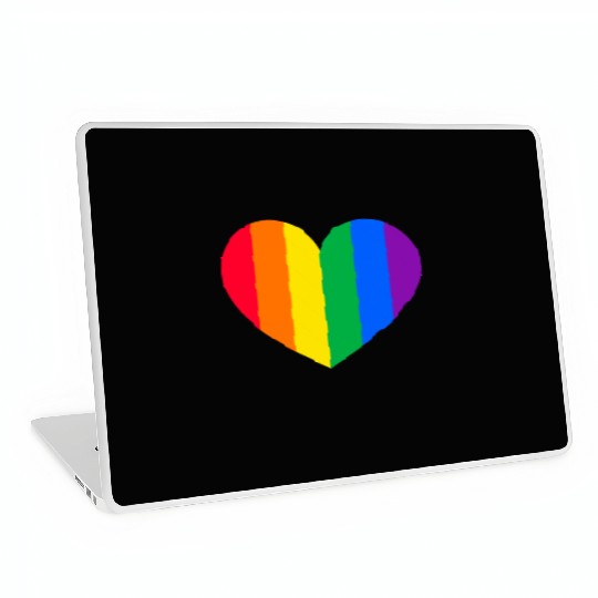Gay Pride Rainbow Heart Laptop Skins