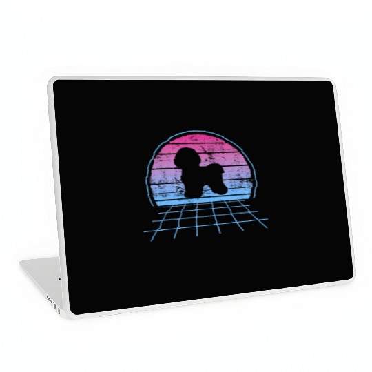 Bichon Frise Silhouette Retro Vintage Laptop Skins
