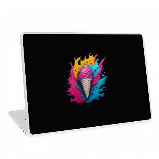 Neon Ice Cream Splash Laptop Skins