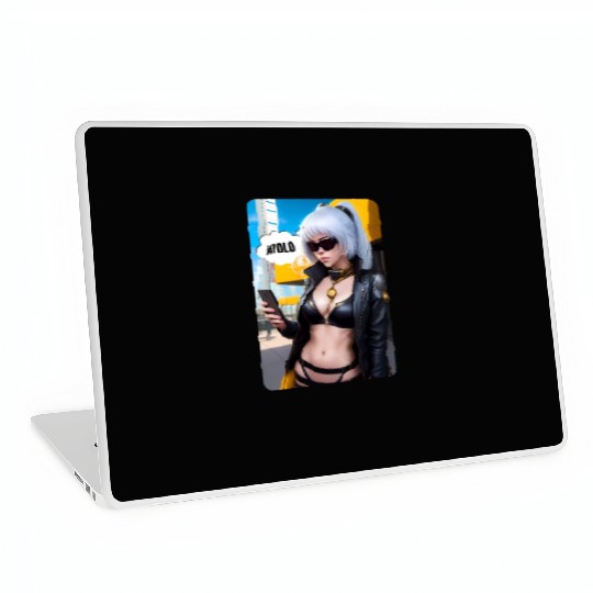 Cyberpunk Waifu Influencer Design 2 Laptop Skins