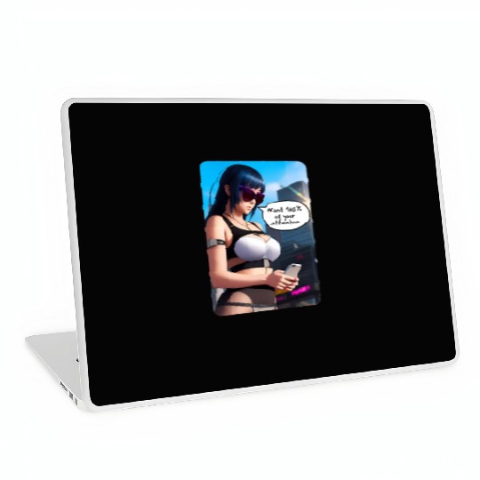 Cyberpunk Waifu Influencer Design 8 Laptop Skins