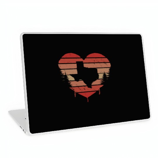 Cute Red Vintage Heart Texas Valentine Day Love Laptop Skins