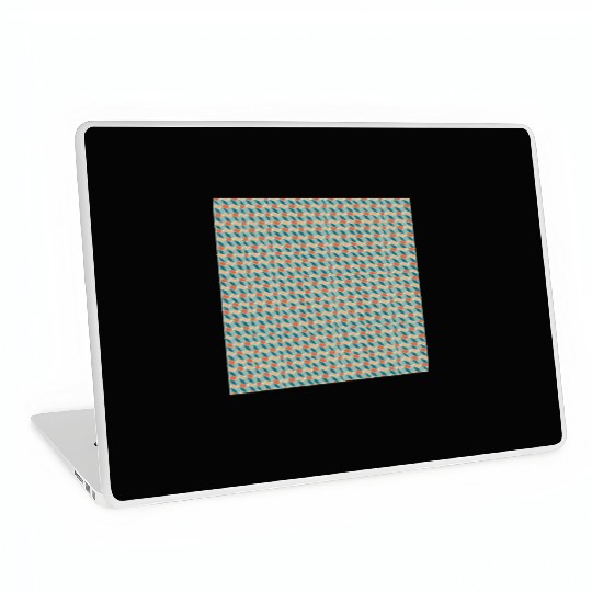 Retro Orange Teal Pattern Laptop Skins