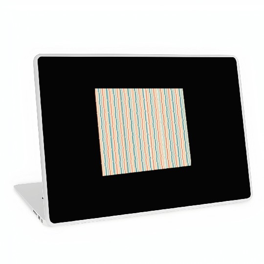 Orange Teal Stripes Laptop Skins